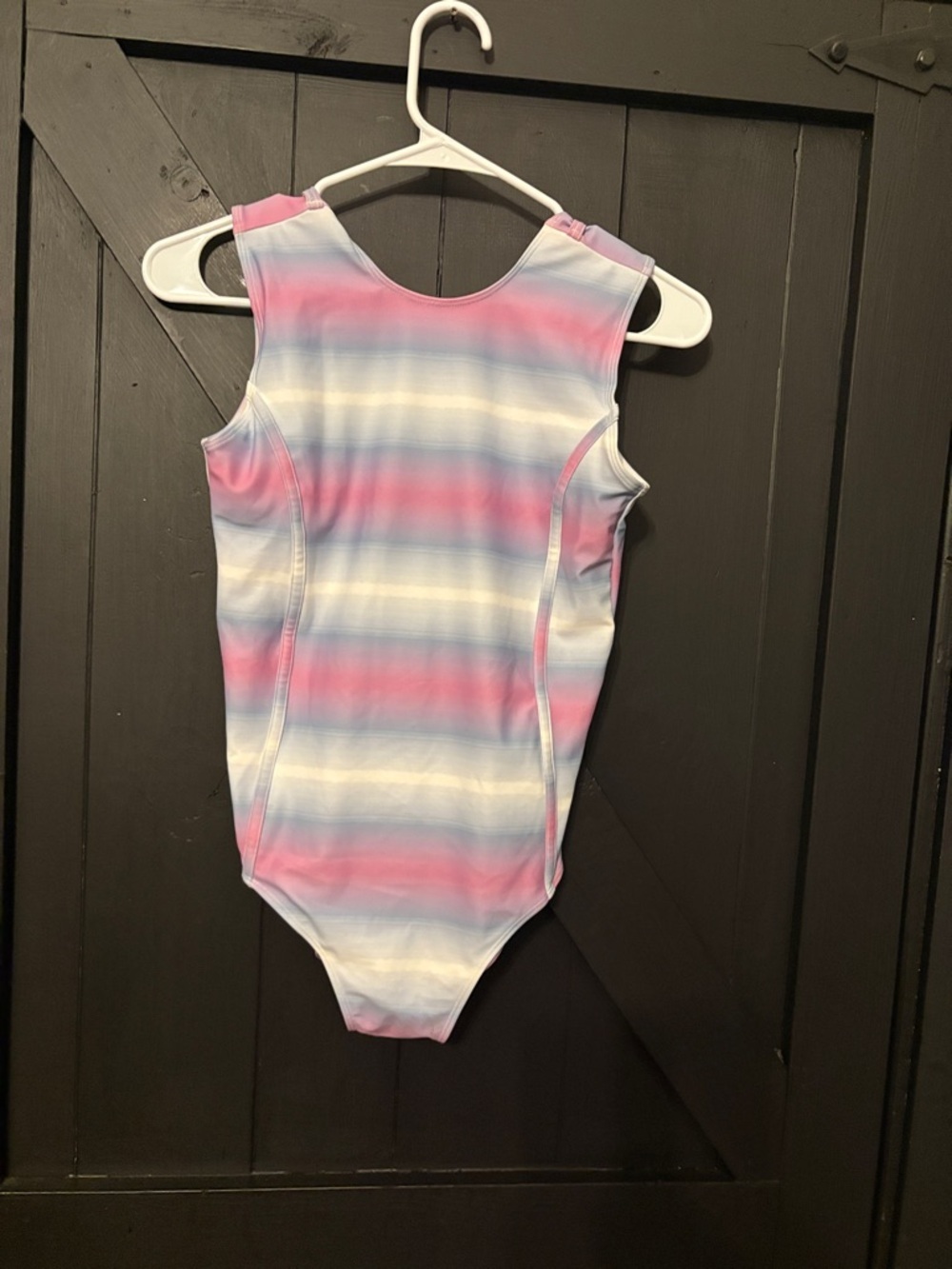 Zella Girls' Pastel Stripe One-Piece - Pink, Blue & White